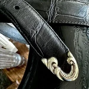 Brighton Black Leather Croc Embossed Belt SZ S / 30-32 NOS Brighton | Accessories | Brighton Black Leather Croc  main image 2
